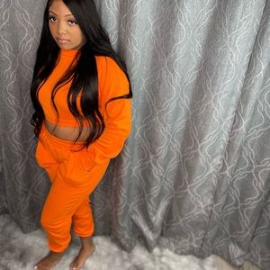 2 piece rib material jogging suit set 4 colors